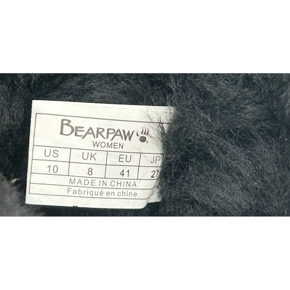 Bearpaw Womens Alyssa Boots Size 10 Black Suede Booties Sheepskin Fur Lined New‎